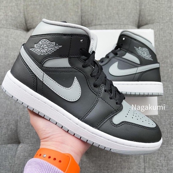 🐘🖤🤍 Nike air Jordan 1 Retro shadow black grey white shoes - Picture 2 of 4